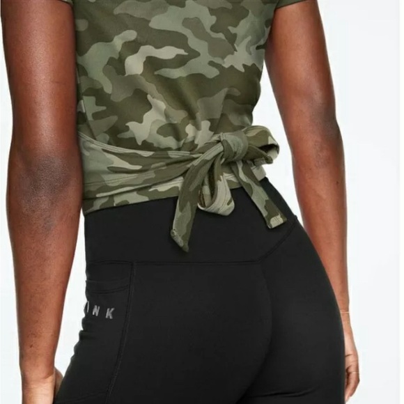 Victoria secret Pink Ultimate Wrap Top Green Camo Size Small - Picture 2 of 9